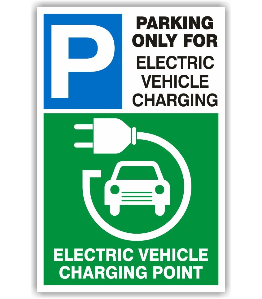 electric vehicle charging parking sign