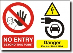 electric & hybrid vehicle warning sign