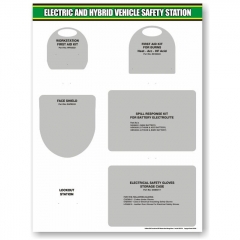 electric hybrid vehicle first aid and ppe shadow panel storage board