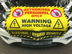 wing cover protector - electric & hybrid vehicle warning