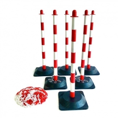 barrier chain with rubber base posts kit - red & white