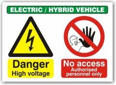 danger high voltage no access sign - 300 x 400mm